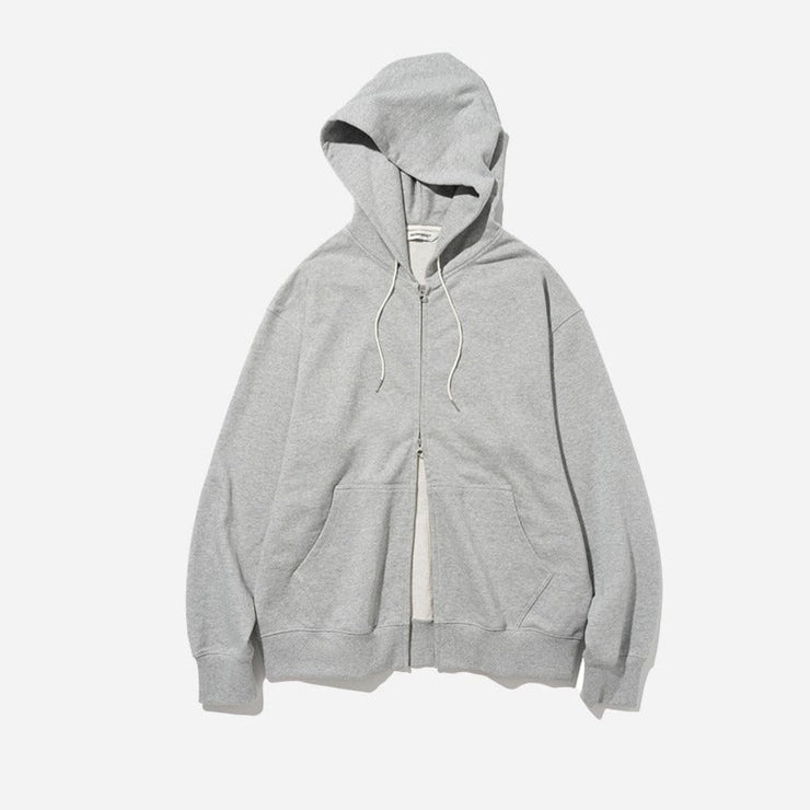 Core Basic Full Zip Hoodie - Grey Melange