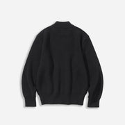 Fisherman Wool Crew Neck Knit - Black