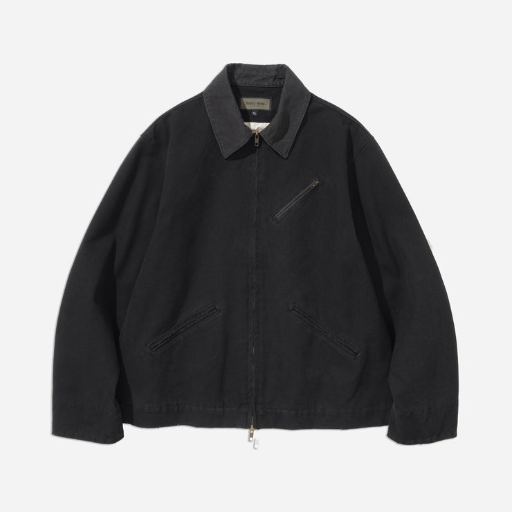 Oxford Work Zip-Up Jacket - Black