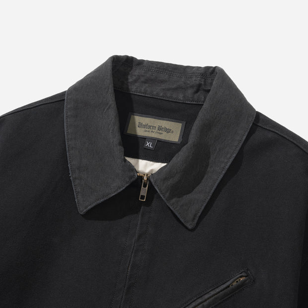 Oxford Work Zip-Up Jacket - Black