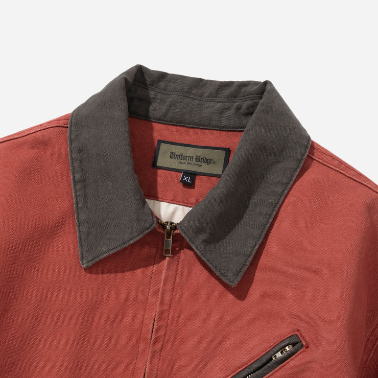 Oxford Work Zip-Up Jacket - Red