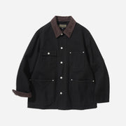 Oxford Coverall Chore Jacket - Black