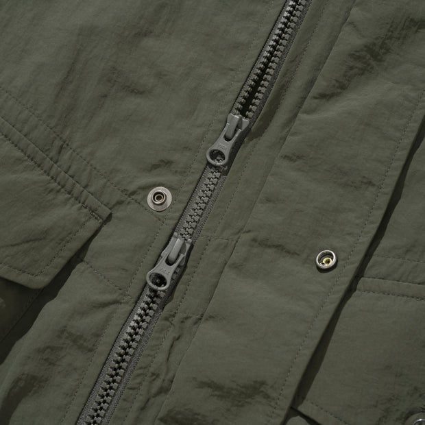 Pocket Hooded Parka - Olive Green