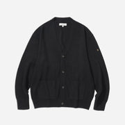 Lambswool V-Neck Cardigan - Black