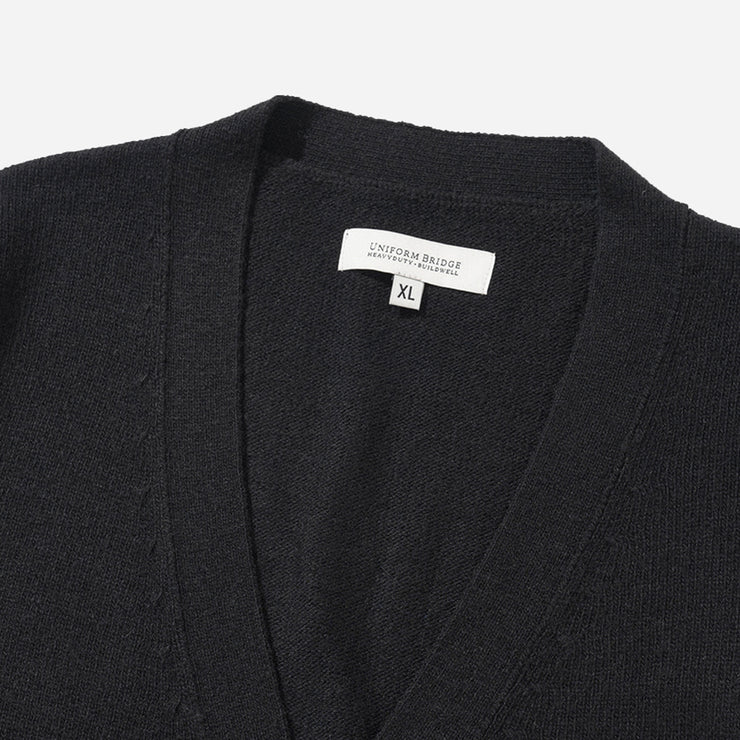 Lambswool V-Neck Cardigan - Black