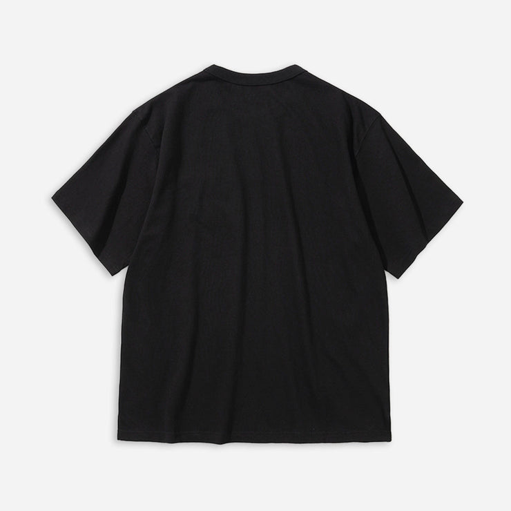 Plain black t shirt with pocket best sale