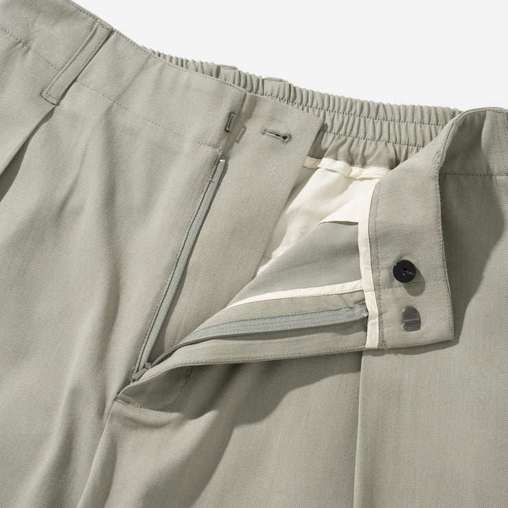 ONE TUCK BANDING SLACKS - SAGE GREEN