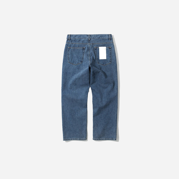 CORE WIDE ONE TUCK DENIM PANTS - WASHED INDIGO