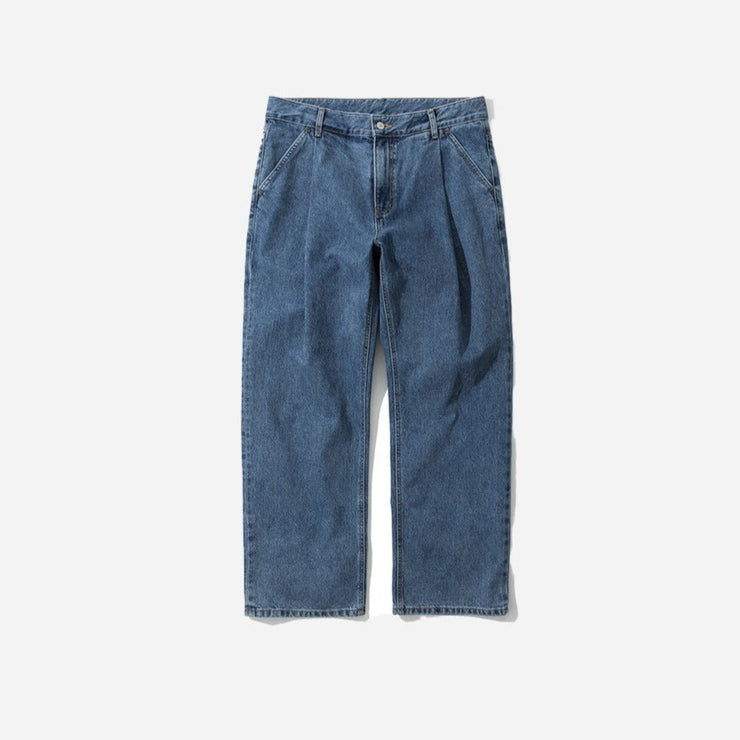 Core Wide One Tuck Denim Pants - Washed Indigo