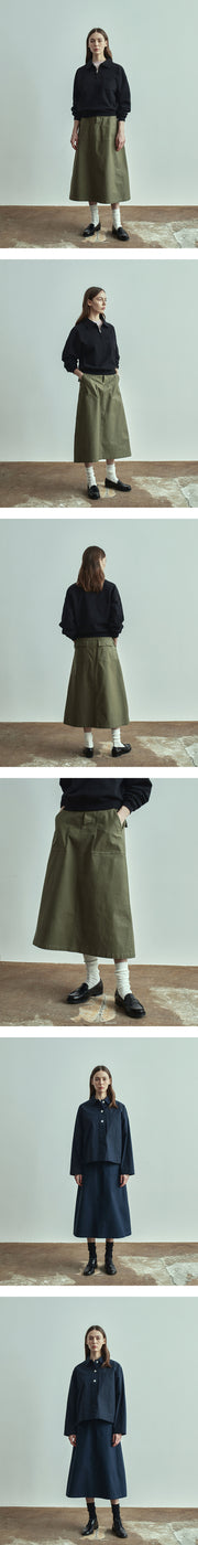 Women's Fatigue Long Skirt - Navy
