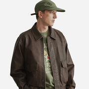A-2 LEATHER FLIGHT JACKET (VEGAN) - BROWN