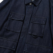 DENIM BDU MILITARY JACKET - WASHED INDIGO