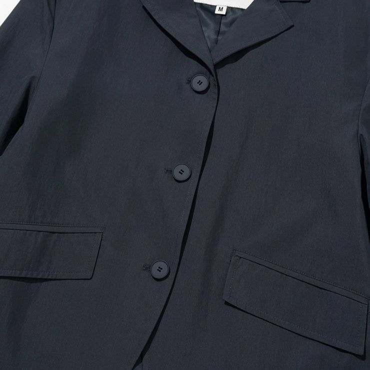 Women's Nylon Blazer Jacket - Navy