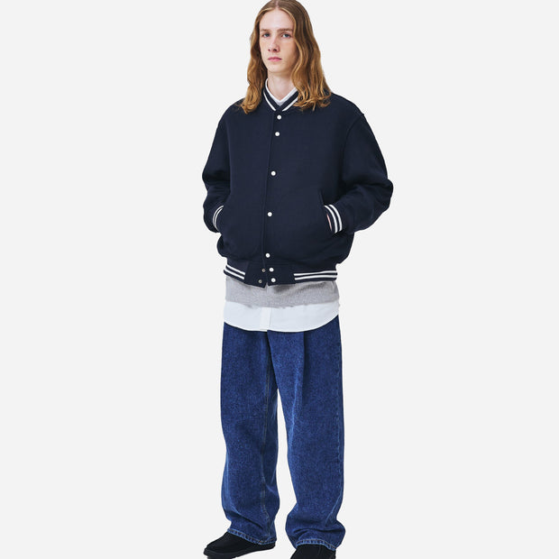 WOOL VARSITY JACKET - NAVY