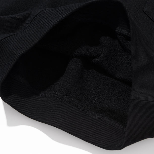 Women's Half Zip Up Sweatshirt - Black