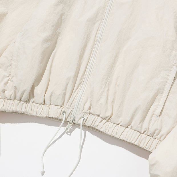 Women's Light Hooded Nylon Parka - Ivory
