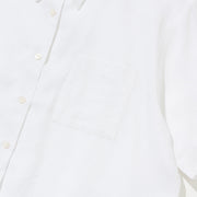 Women's Linen Standard Short Shirt - White