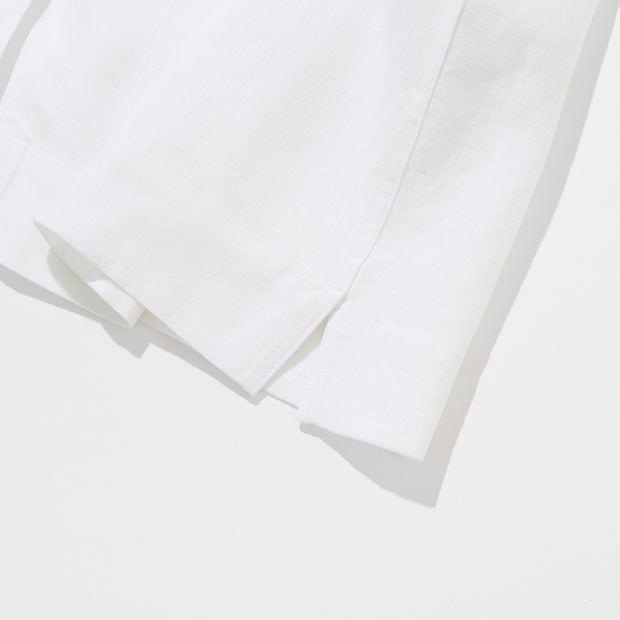 Women's Linen Standard Short Shirt - White