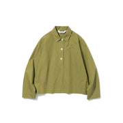 Women's Pullover Shirt Jacket - Mustard