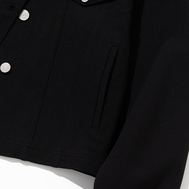Women's Trucker Blouson Jacket - Black