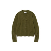 Women's V-Neck Mohair Cardigan - Olive